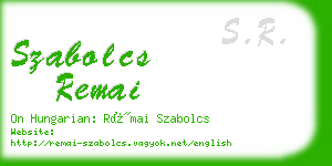 szabolcs remai business card